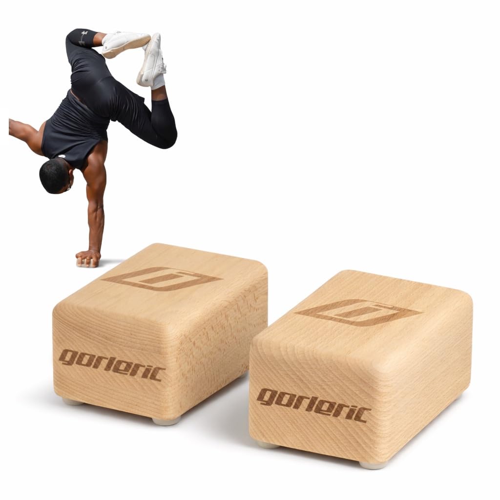 Blocchi Handbalance in legno di faggio massiccio - Tasselli antiscivolo per pino e pino avanzato - Handstand Blocks per Calistenia e Ginnastica - Made in Spagna