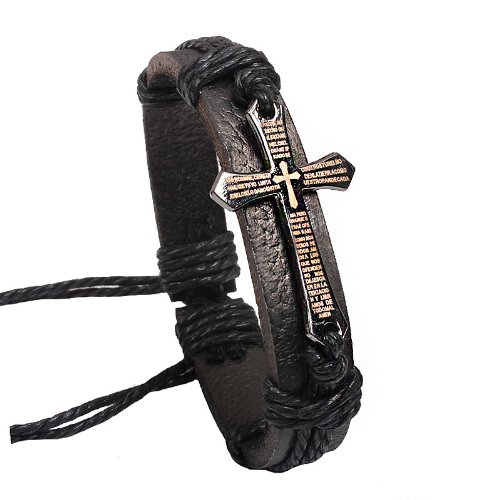 Cairo Cross Leather Bracelet For Men - Image 1