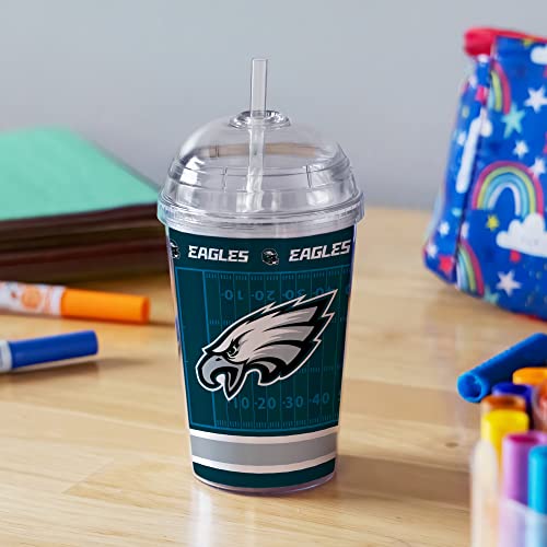 Image of Rico Industries NFL Football Rookie of The Year 12oz Acrylic Tumbler, Youth Tumbler with Swirly Straw