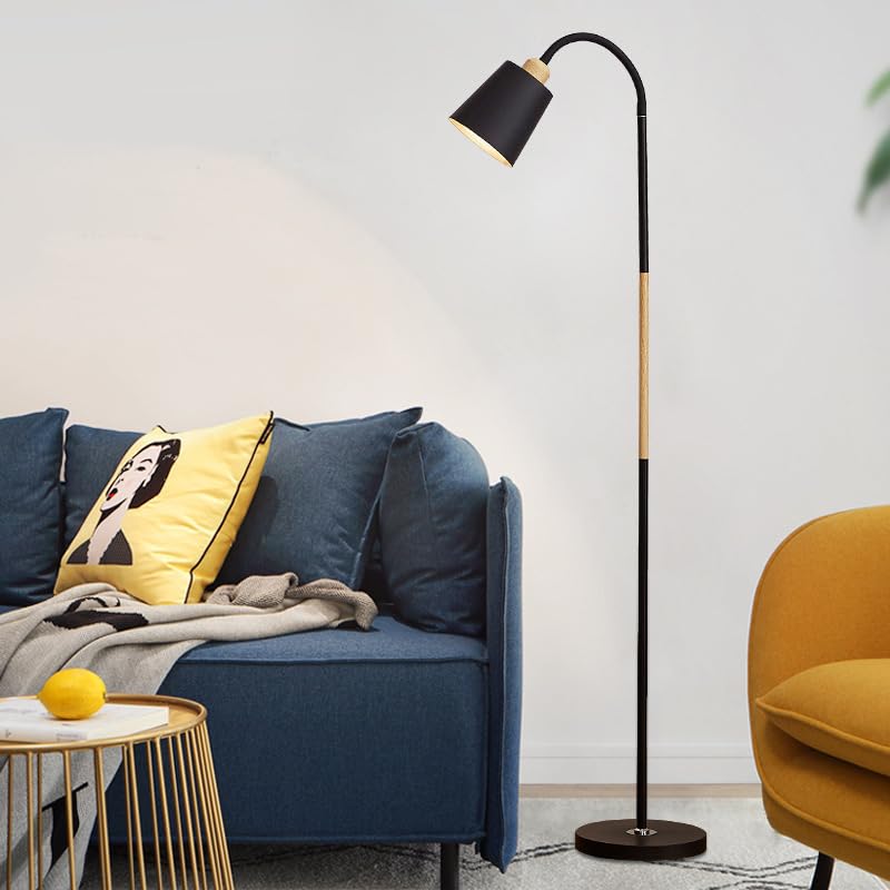 Dimmable Floor Lamp for Living Room with 3 Color Temperatures LED Bulb, Standing Lamp Tall Industrial Floor Lamp Reading for Bedroom, Office (12W LED Bulb, Lampshade and Remote Included)