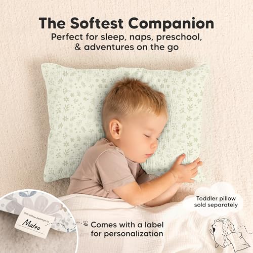 Image of KeaBabies Cotton Muslin Toddler Pillowcase 13x18 Only, 2-Pack (Flora Vale)