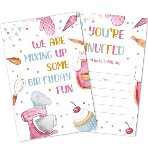 Uniizone Baking Birthday Party Invitation Pack