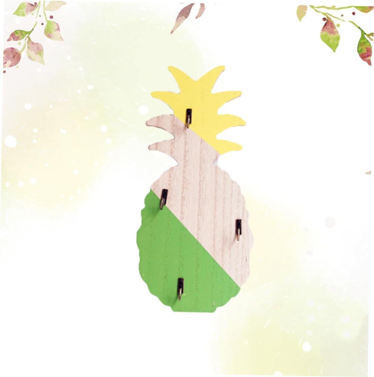 Homoyoyo Wood Pineapple Coat Hooks Wall Mount, Colorful Cactus Wooden Wall Hanging Hooks for Clothes Hats Towels, Home Decorative Storage Organizer for Entryway and Bedroom