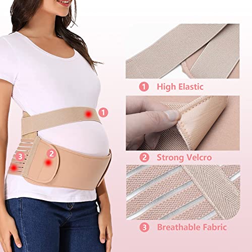 Maternity Belly Band for Pregnant Women, Maternity Belt, Pregnancy Belly Support Band for Abdomen,Breathable and Adjustable Belly Brace, Relieve Waist and Back Pain (Large) - Image 5