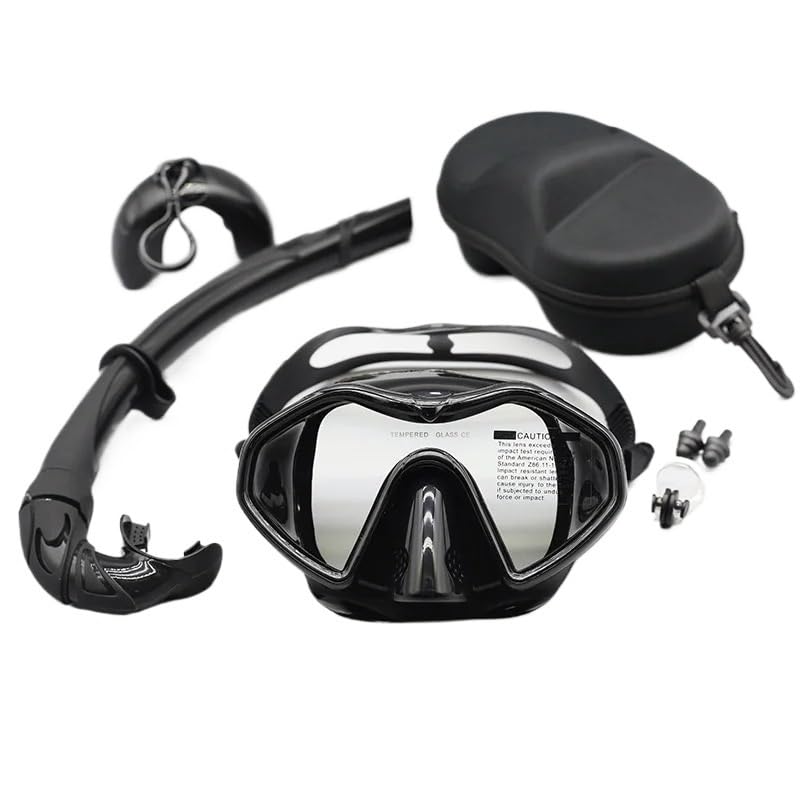 Máscara de Snorkel Buceo Kit de Snorkel de Silicona Impermeable y antivaho para Adultos con Espejo de Superficie de Buceo de Gran tamaño