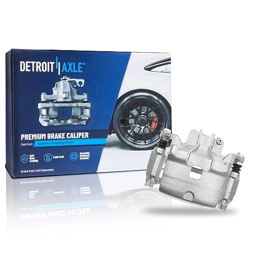 Image of Detroit Axle - Front Left Brake Caliper for 13-21 Nissan Altima, 14-17 | Leaf, Driver Side Disc Brake Caliper w /Bracket 2013 2014 2015 2016 2017 2018 2019 2020 2021 Replacement