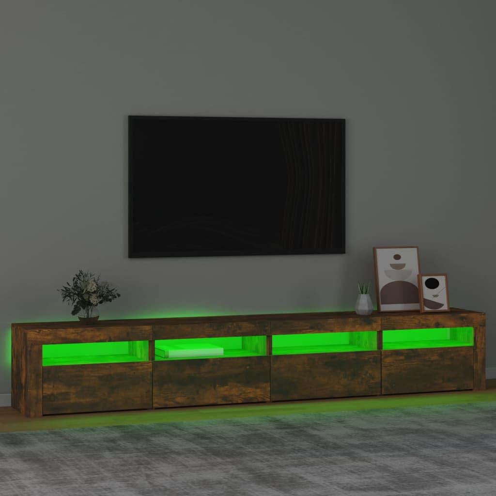 z oświetleniem LED przydymiony dąb 240x35x40 cm