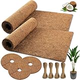 2 Rollen Kokosfasermatte pad 100*30cm/Rolle und 3 Stück 30cm Kokosmatte Winterschutz für Pflanzen Kokosmatten Kokosscheibe Kokosnuss Disc für Topfpflanzen Frostschutz Pflanzen Kokospflanzenschutz