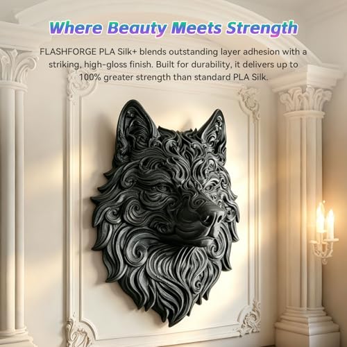 Image of FLASHFORGE Silk+ PLA Filament 1.75mm Metal Gray, Silky Texture 3D Printing Filament, Enhanced Layer Adhesion with Stunning Surface Finish; Chrome-Like Brilliance and Silk-Smooth Perfection