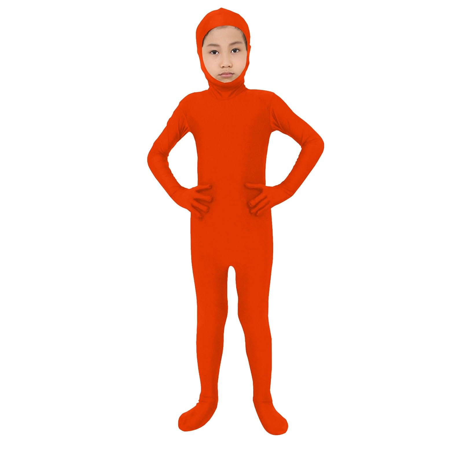 Halloween Stealth Suit for Adults and Kids Unisex Bodysuit for Stage Performance and Costume Events Lingerie Costume for Women Men Kids Cosplay (Watermelon Red-B,3 Years) โ image 1