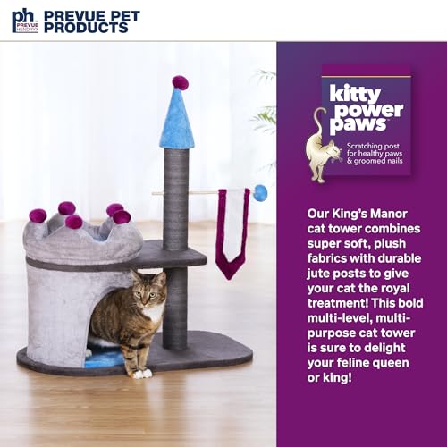 Torre para gatos multi-niveles con poste para rascar gris miniatura 2