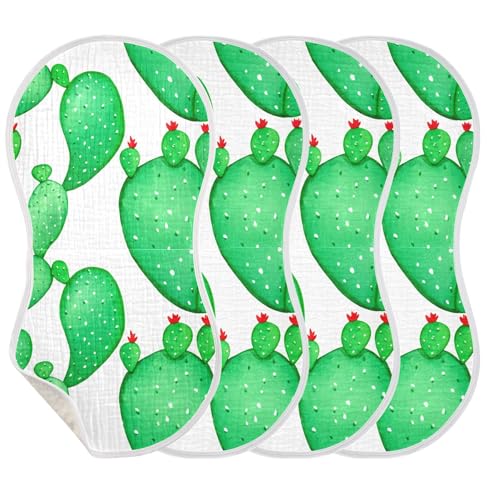 xigua Watercolor Green Cactus Baby Burp Cloths for Newborn Boys and Girls 1 Pack, Soft & Absorbent Cotton Baby Burp Cloth, Baby Washcloths, Newborn Towel, Burp Rags3