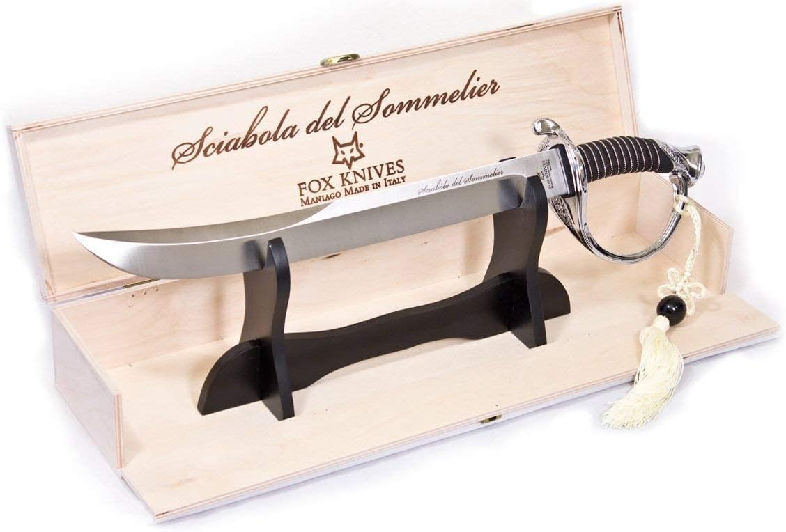 Fox Knives Maniago, Italy Sommelier Saber Champagne Sabre, Nickel