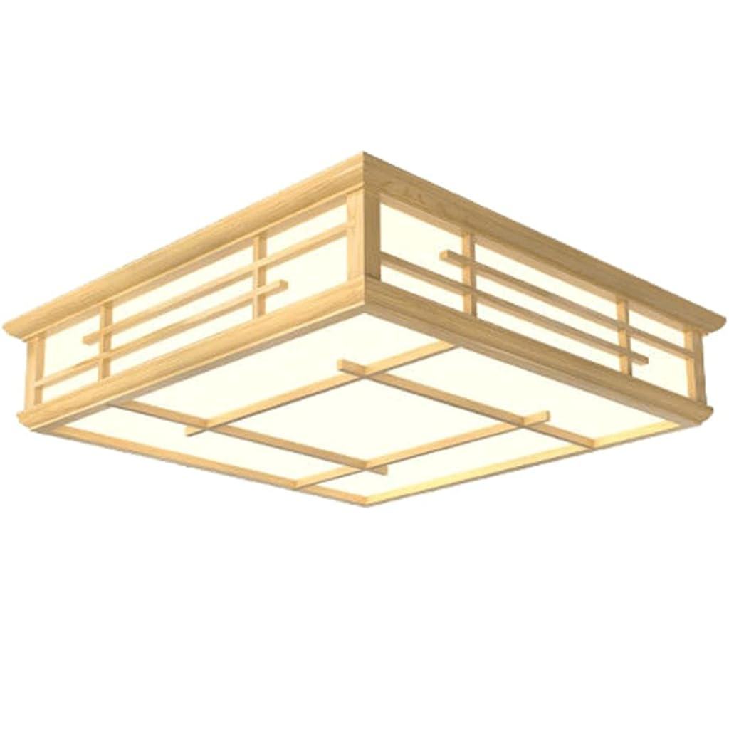 Plafonnier LED en bois massif moderne pour salon et chambre