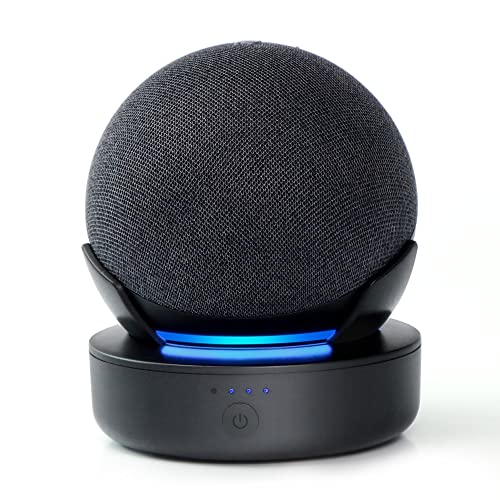 PlusAcc Tragbare Akku für 4. & 5. Gen Smart Lautsprecher Batterie Akkustation 5000 mAh kompatibel mit Smartphone (Schwarz)