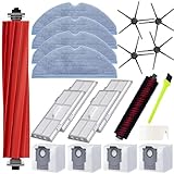 Picture of Qygba Accessories Kit Compatible with Roborock S7 MaxV Ultra / S7 Pro Ultra, Replacement Parts Include 1 MainBrush, 4 Mop Cloth, 4 Filter, 4 Side Brush, 4 Dust Bags, 1 Self-Cleaning Brush