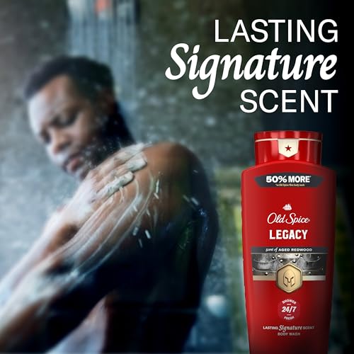 Image of Old Spice Body Wash for Men, 24 /7 Shower Fresh & Clean with Daily Use, Lasting Signature Scent, Refreshing Lather, Moisturizing Formula, Legacy with Coconut, Pine & Cedar Scent, 24 oz