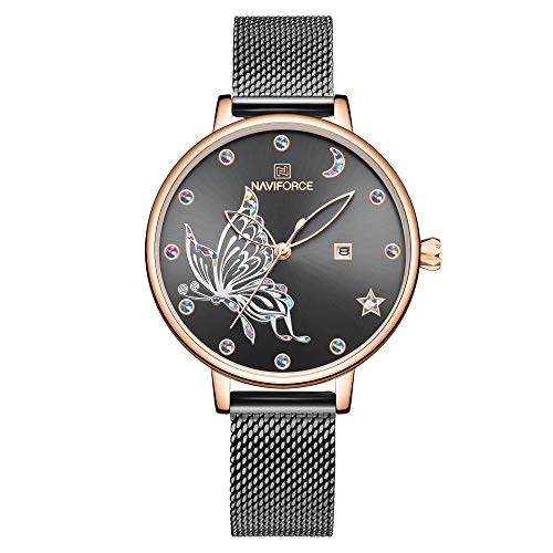 NAVIFORCE Womens Fashion Watches Waterproof Analog Luxury Wristwatch Unique Face Design Casual Dress