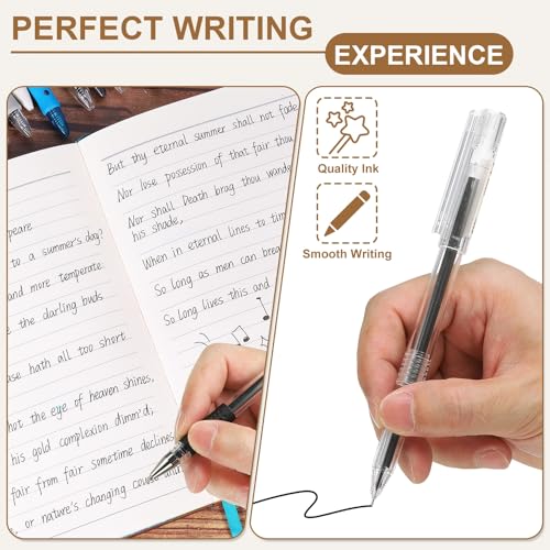 PATIKIL Bolígrafos de gel 0.5 mm pack x24 tinta negra miniatura 4