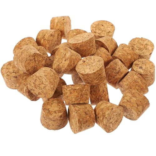 AUTSUPPL 30pcs Cone-shaped Soft Cork Bottle Stoppers 23x18x20mm Wood Plugs for 19.5-21.5mm Bottle Neck Sealing Mini Corks for Wine Beverage and Craft Use