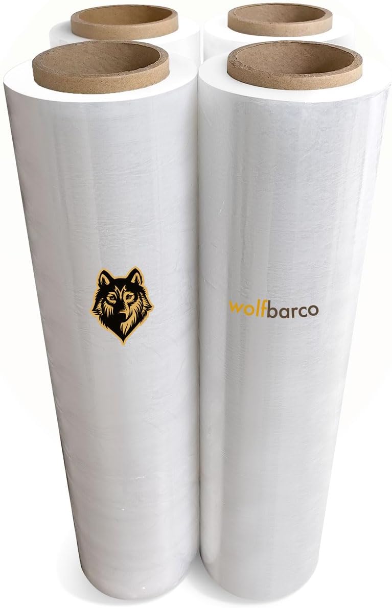 18 inch x 1500 feet Stretch Film/Wrap 80 Gauge (20 Micron) Heavy Duty Shrink Wrap Industrial Grade for Packaging, Wrapping Furniture, Boxes and Pallets - Wholesale Price