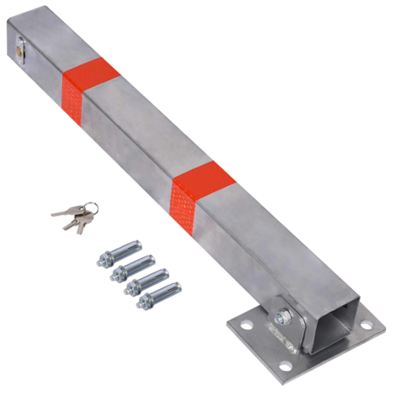 Traffic Delineator Post with 6.6 ft Chain, Plastic Stanchion Crowd Control Barrier Set, Parking Lot & Construction Caution Stand with S Hooks for Road Safety (Gray Rectangle)