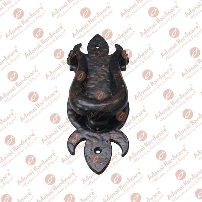 Adonai Hardware "Alammelech Antique Cast Iron Door Knocker - Black Powder Coated
