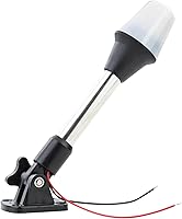 Vista 1 de Pactrade Marine Luces de navegación para barcos – Luz LED blanca de popa de 9.5 pulgadas (montaje en superficie, base plegable) – Accesorios