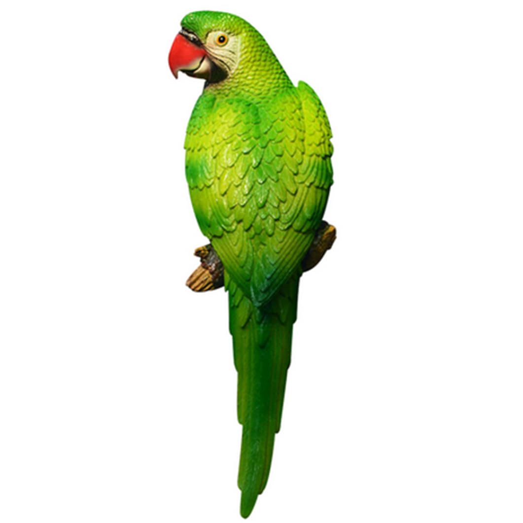 Licsaliwe Parrot Garden Statue, Resin Tree Hanging Parrot Sculpture, Decorative Bird Figurine for Outdoor