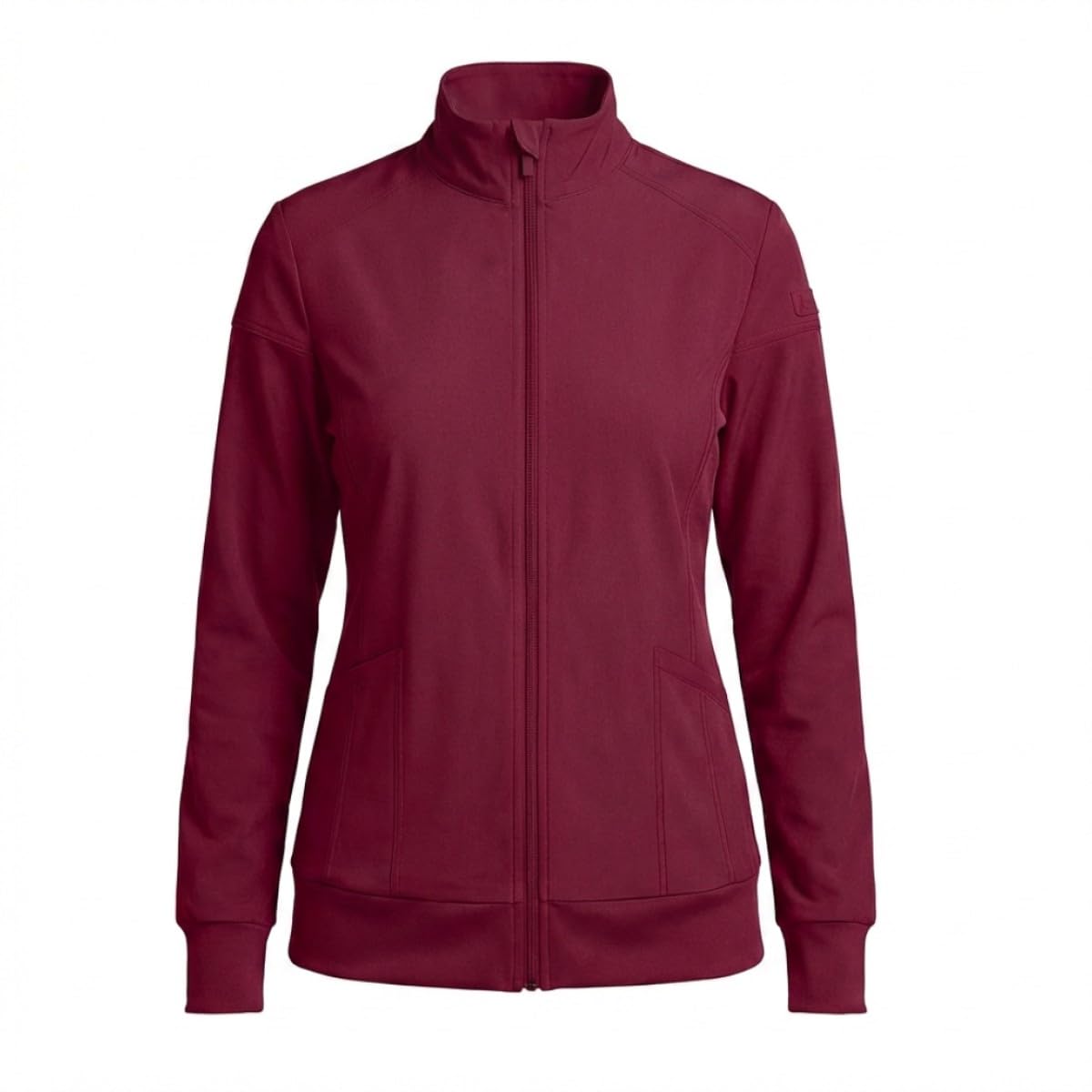 Women’s Zip-Front Warm-Up Jacket – 4-Way Stretch, Moisture-Wicking, Contemporary Fit–Medical Scrubs Jacket