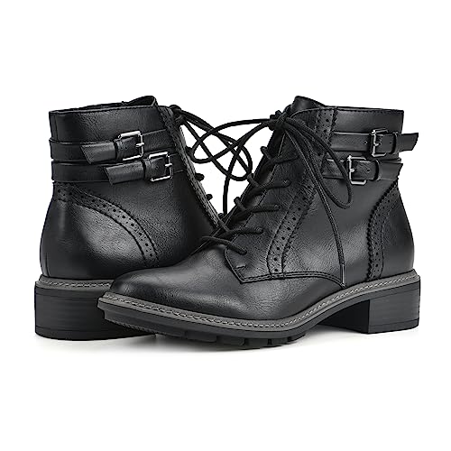 CLIFFS BY WHITE MOUNTAIN Women's Shoes Elibeth Stacked Heel Lace-Up Ankle Bootie2