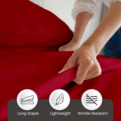 Miniatura 3 de The Bishop Cotton Juego de sábanas de tamaño Queen de 1000 hilos, suaves, 100% algodón egipcio, transpirable, 4 piezas, acabado italiano, fibra