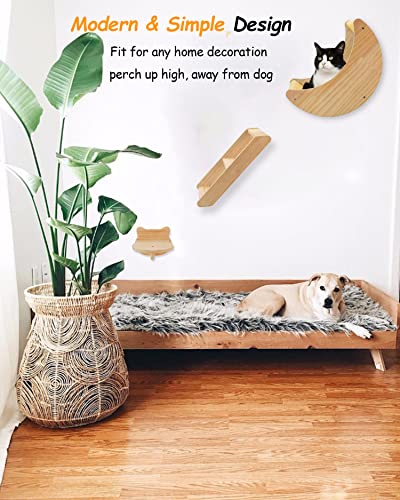 Cat Shelf for Wall Hammock Climbing Shelves and Perches Solid Wood Cat Steps for Activity Indoor Cats Wall Furniture… - Image 5