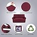 H.VERSAILTEX High Stretch 2 Piece Loveseat Couch Covers Furniture Protector Sofa Cover Suit for T Cushion/Box Cushion, Durable and Thick Spandex Stretch Fabric Soft Slipcover - Loveseat, Burgundy Red