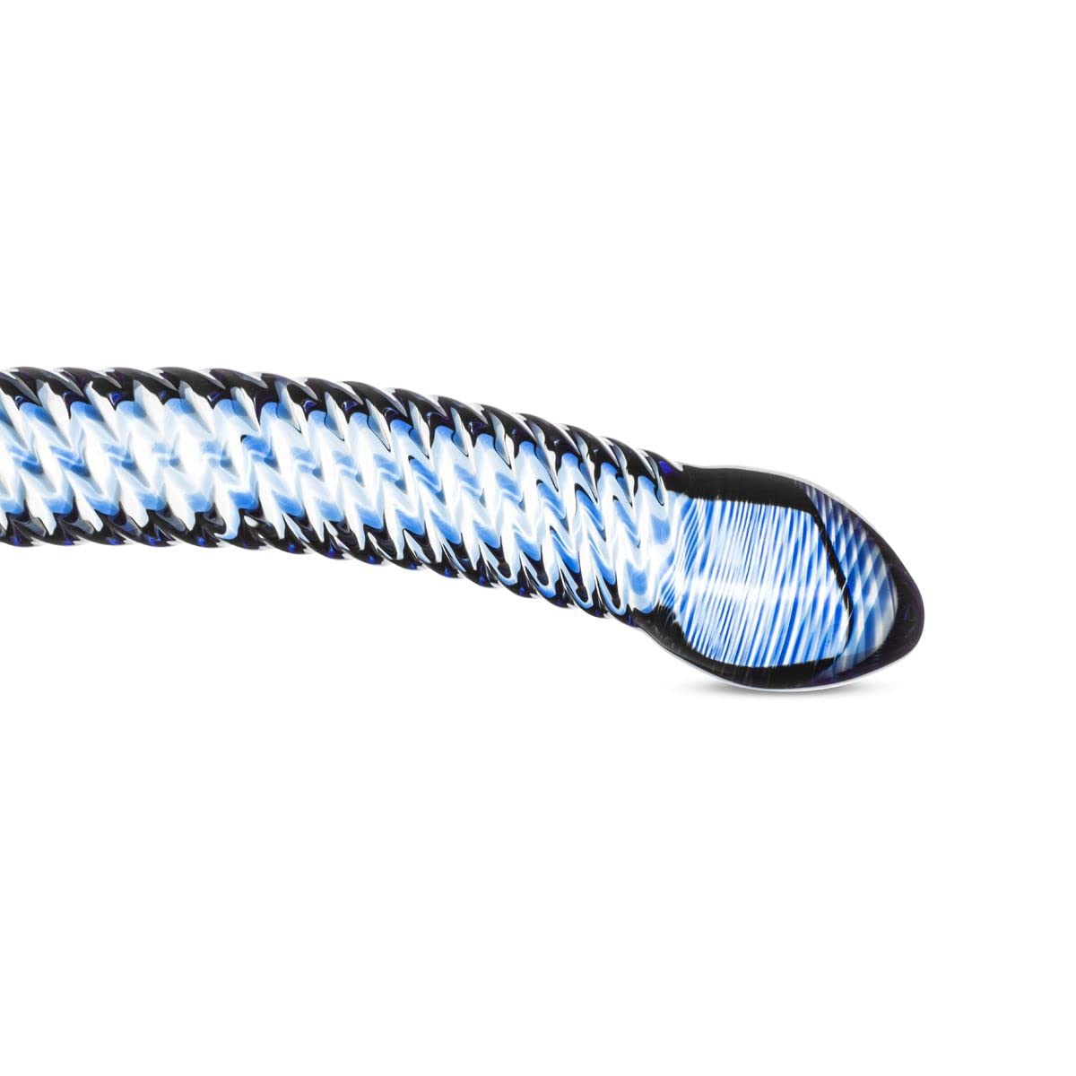 Gildo Número 5 - Consoladores de Crystal, Juguetes eroticos adecuado para el juego de temperatura - Longitud 9.00 cm, Diametro 2.50 - 4.30 cm, Azules