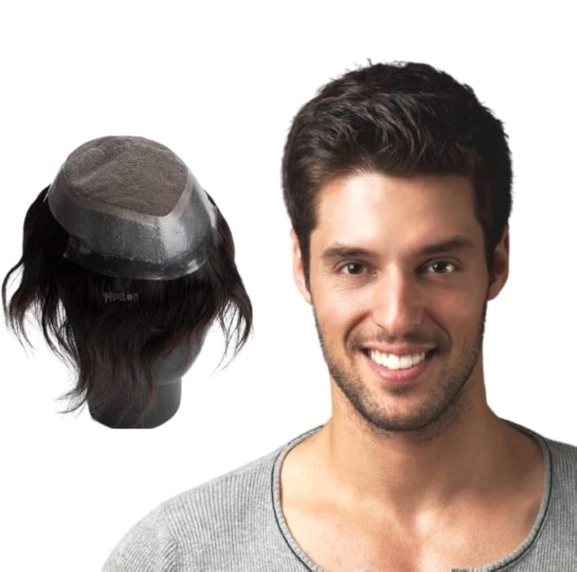 Natural Hair Patch 100% Human Hair, Jet Black