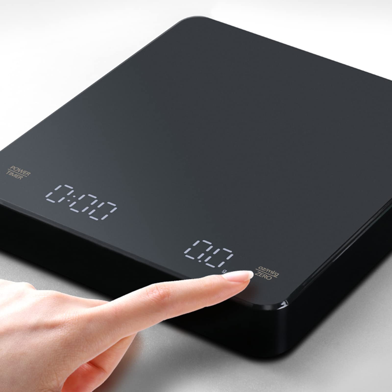 Digitale koffieweegschaal met timer, 3 kg/0,1 G, digitale keukenweegschaal, kleine elektronische weegschaal, led-weegschaal voor koffie