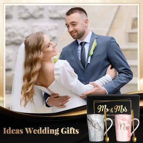 Linkax Wedding Gifts for Couples 2026, Mr and Mrs Coffee Mug His and Hers Bride to Be Bridal Shower Gifts, Useful Christmas Anniversary Engagement Present for Couple Newlyweds Husband Wife by Linkax - Image 2