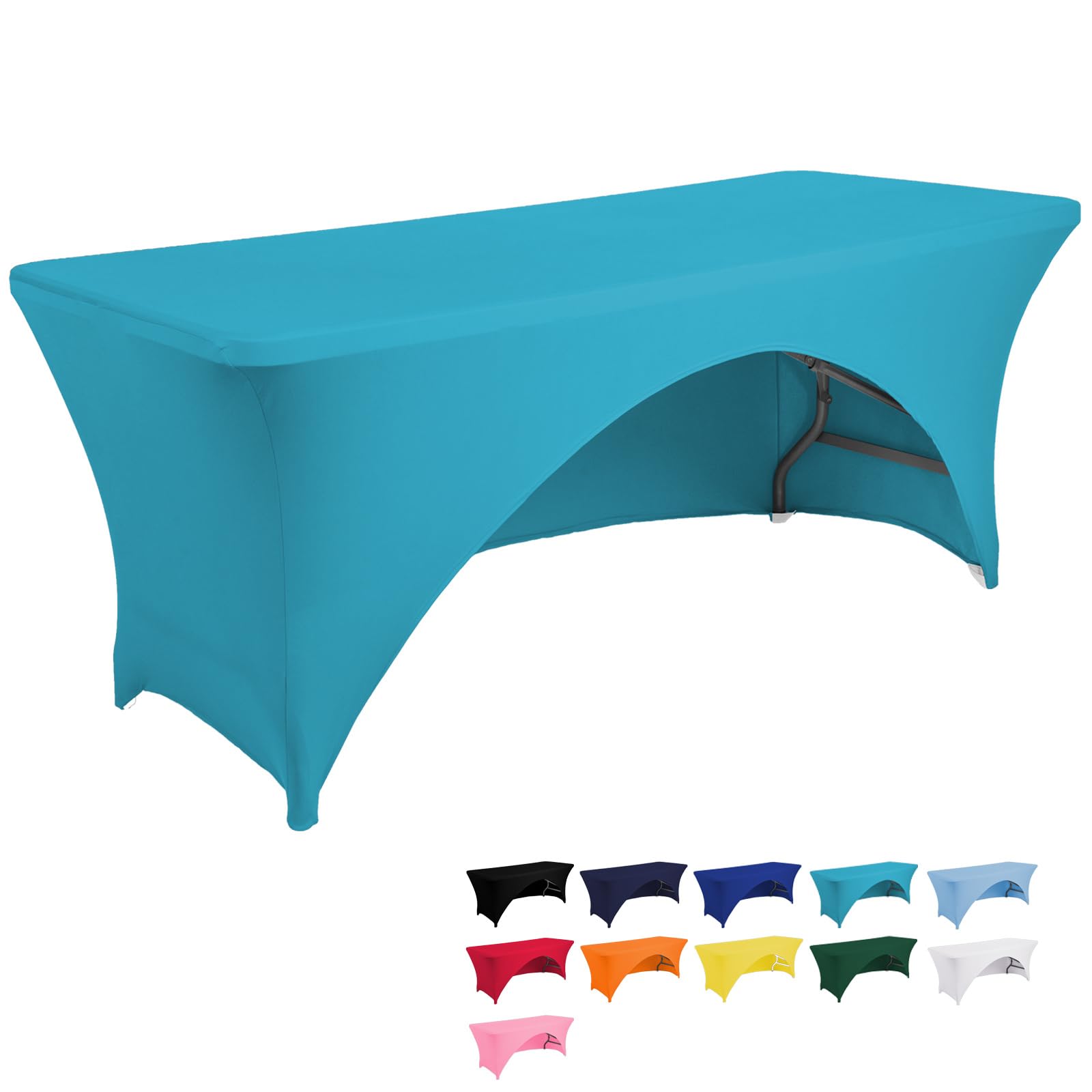 Jeloris Spandex Open Back Tablecloth 4FT - Stretch Fitted Table Cover For Parties & Events