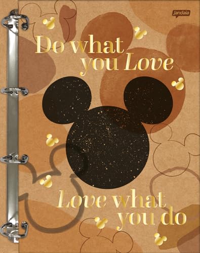 Jandaia - Caderno Argolado Cartonado Colegial Mickey e Minnie Arts Kraft 160 folhas