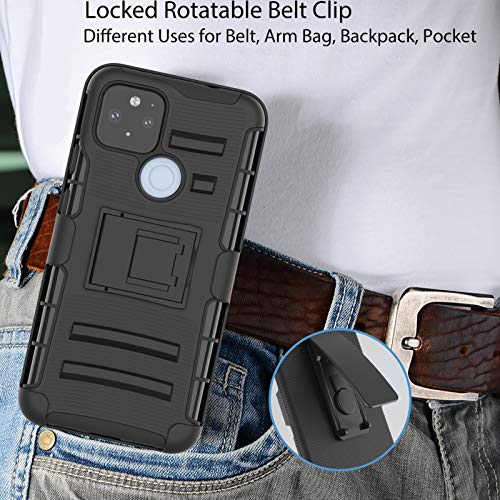 Coque Google Pixel 5 avec clip ceinture et protection d'écran intégrée noire Ailiber - 5