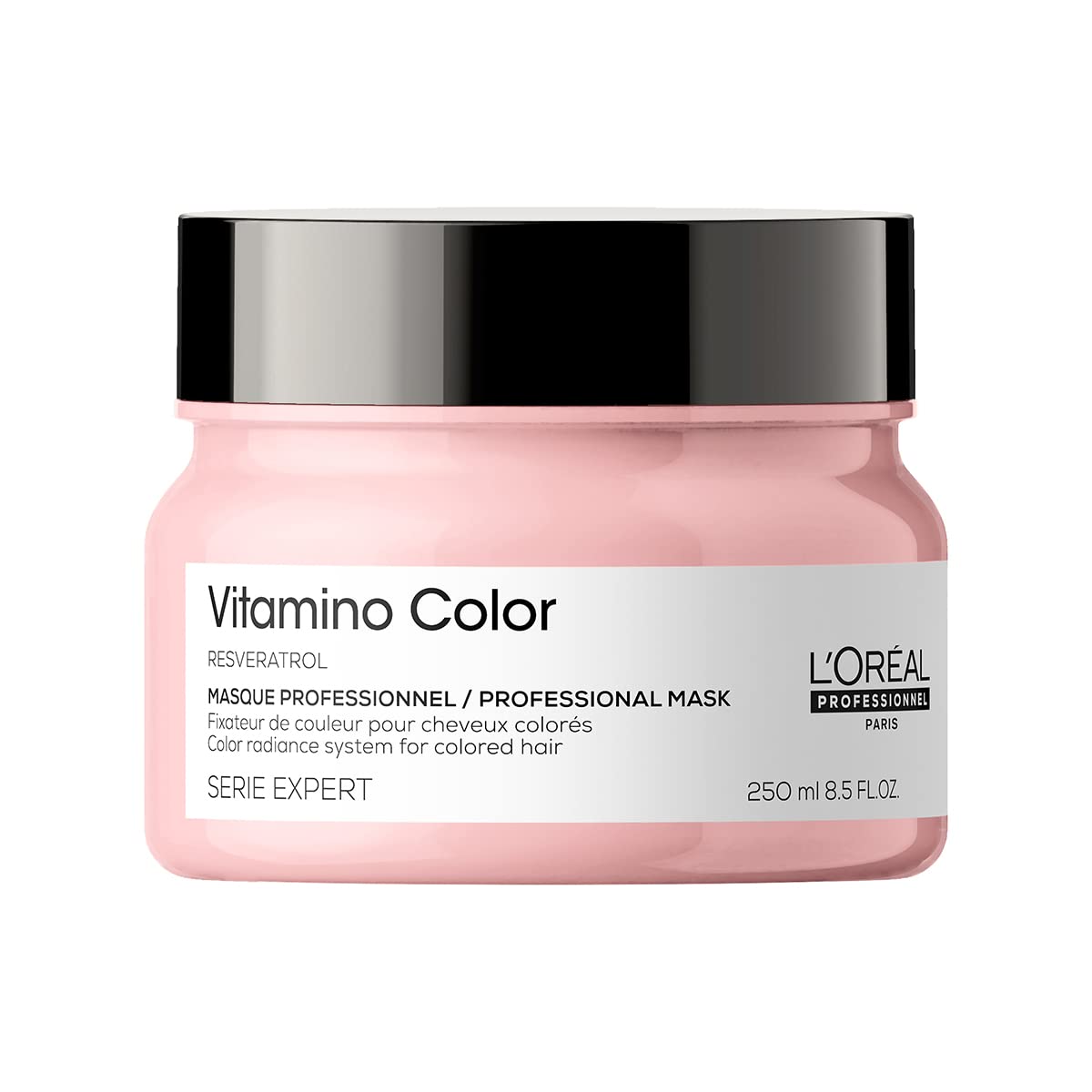 L'Oréal Professionnel, Mascarilla Protectora de Color con Resveratrol, Repara, Nutre y Potencia Brillo en Cabello Decolorado, para Pelo Teñido, Vitamino Color, 250ml
