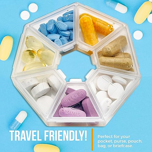Image of MEDca Weekly Pill Organizer Clear 7-Sided Pill Reminder, Hexagon Shaped, Case of 100