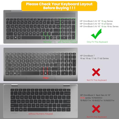 Protector de teclado para HP OmniBook 5 AI 16" 2 pcs miniatura 2