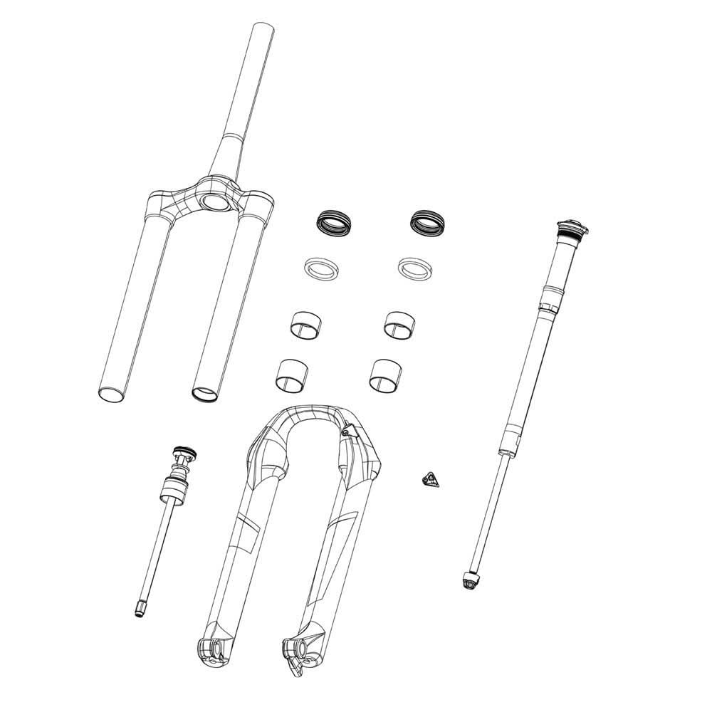 RockShox Debonair Fork Spring Shaft - 170mm, 27/29 (38mm) - Includes Air Shaft and Bumpers - Compatible with Domain C1+ (2025+)