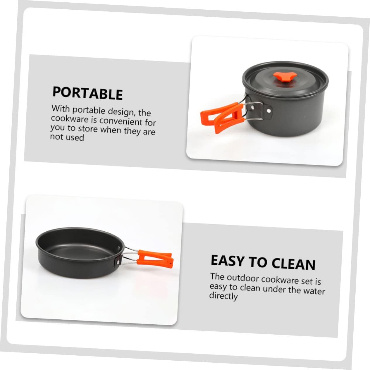 1Set Outdoor Picnic Cooking Portable Person Camping Cookware Essential Cooking Pot Kit for Hiking BBQ and Outdoor Activities Premium Quality and Durable Materials