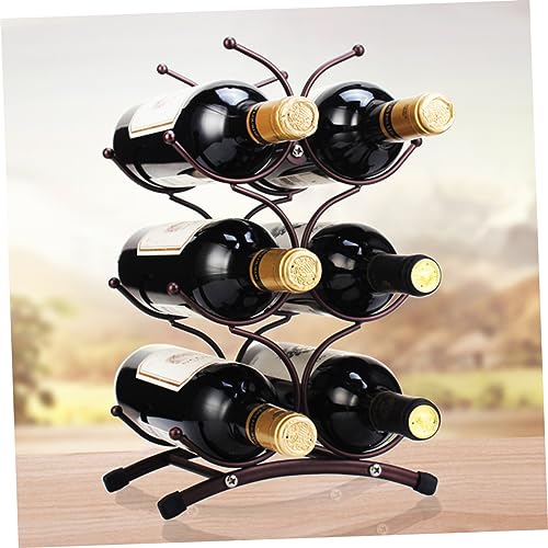 Soporte para botellas de vino de hierro estilo vintage miniatura 5