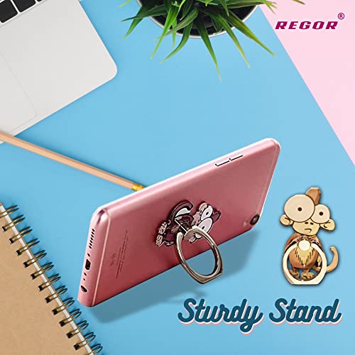 Image of Regor Finger Grip & Mobile Holder | Funky Mobile Stand | Cell Phone Grip Holder for Hand & Mobile Back Holder Grip | Selfie Holder & Works as iPhone Stand & Android Phone Stand for Desk - Monkey