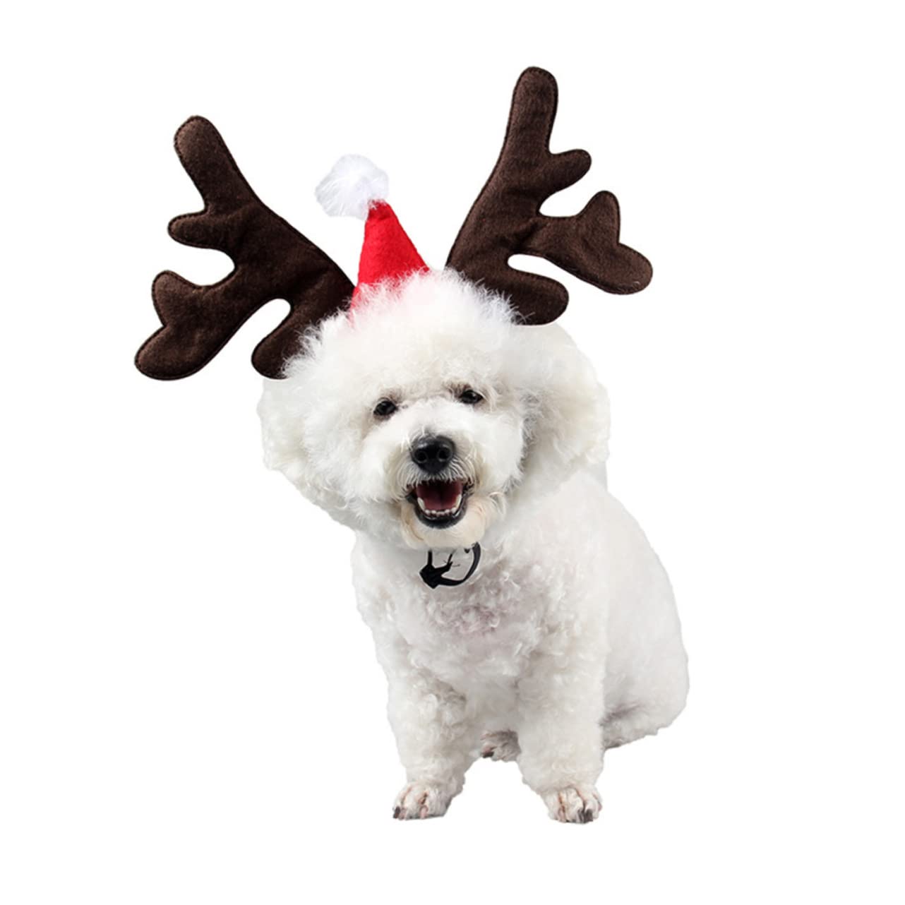 minkissy 4 Diademas Navideñas con Astas De Reno para Disfraces De Perros Y Gatos.