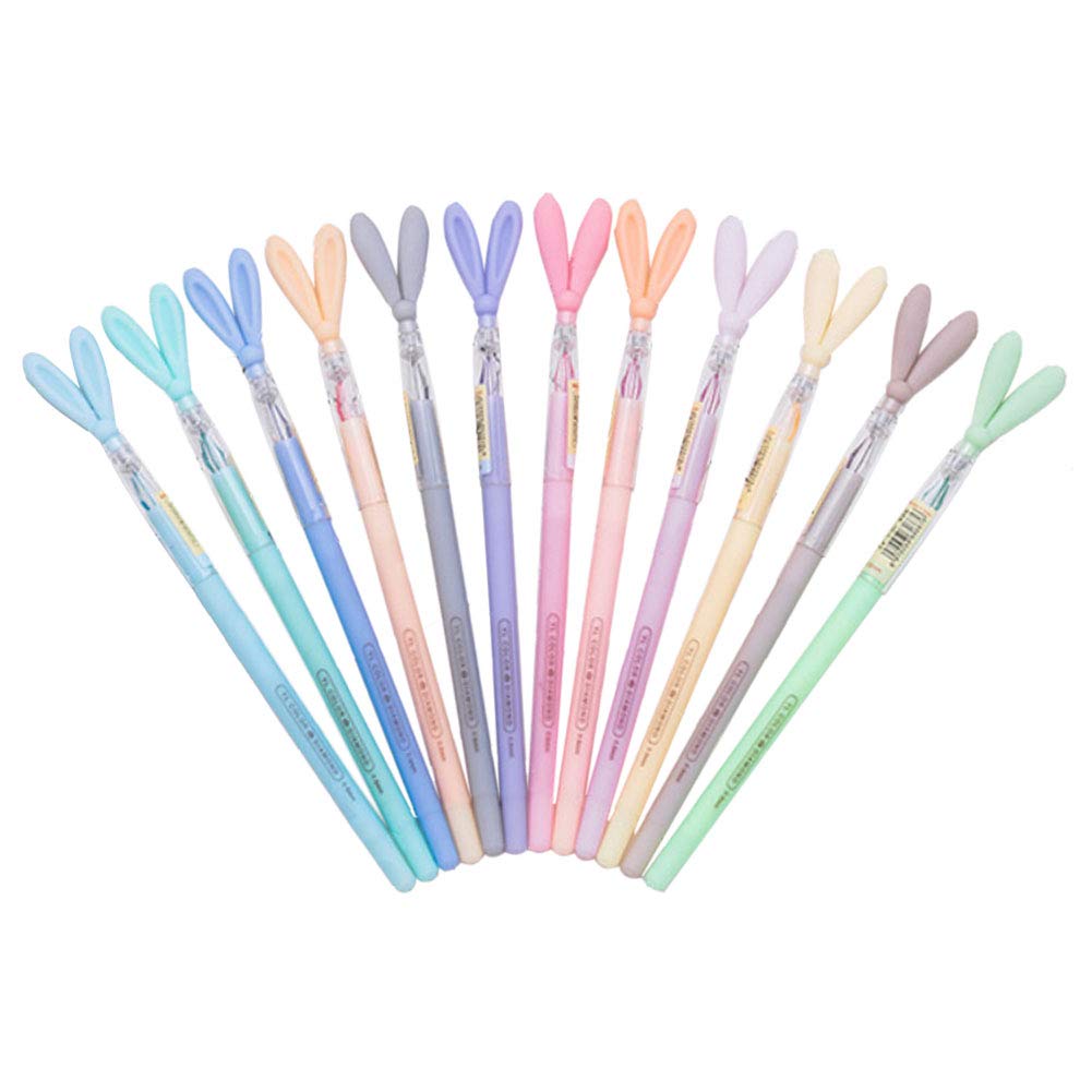 Winhappyhome Rabbit Ears Colored Gel Pens 12 Pcs/set